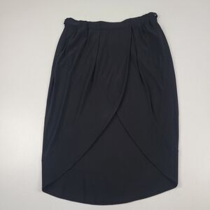 Diane Von Furstenberg Black Asymmetrical Knee Length Skirt Women's Size 6‎